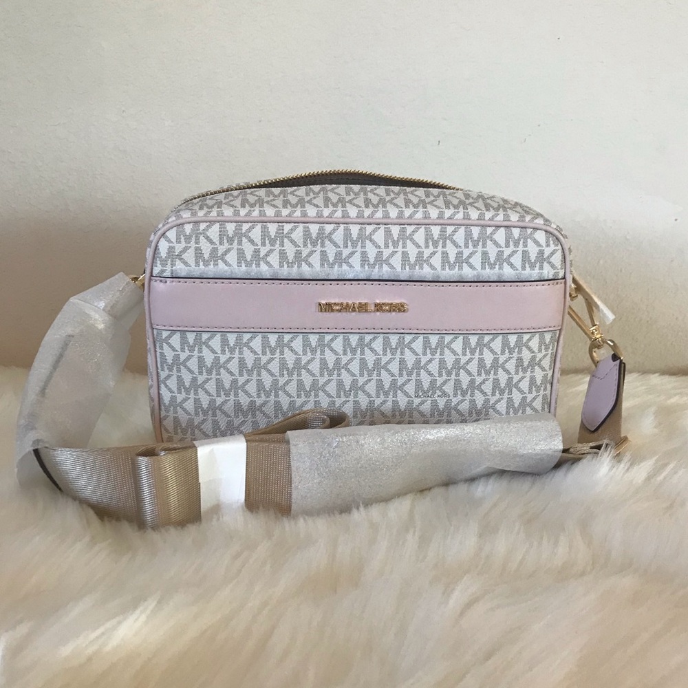 Michael Kors Kenly Large Logo Crossbody Bag Powder Blush